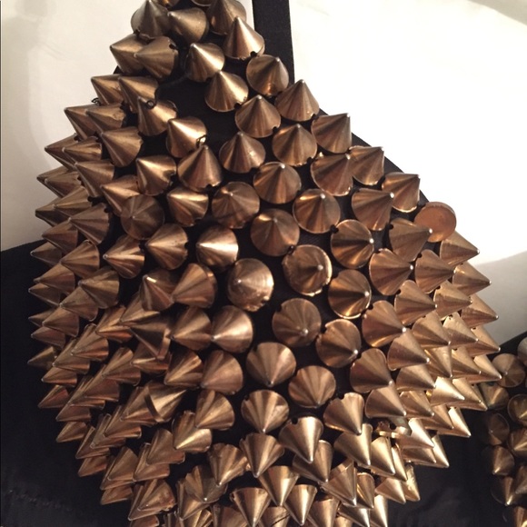 Gold and Black Spiked Bra - Picture 3 of 5